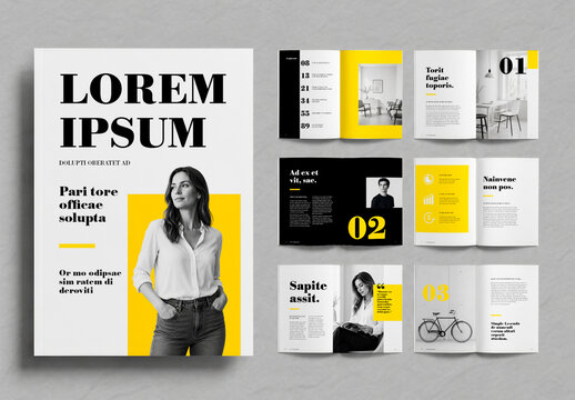 Premium Editorial Yellow Magazine Template