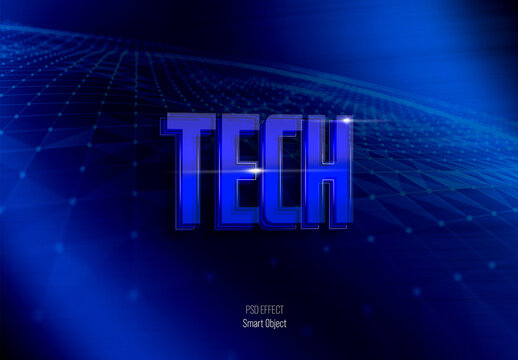 Blue Tech Text Effect