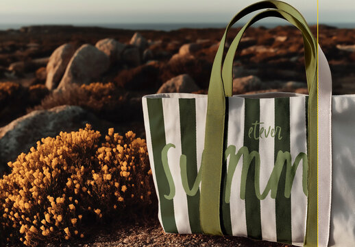 Beach Bag Mockup PSD Coastal Lifestyle Preview
