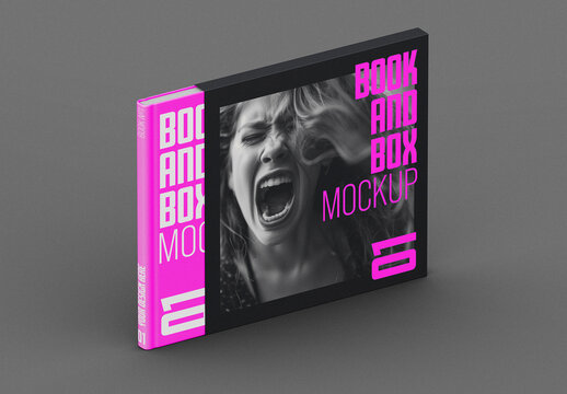 Book and Book Cover Mockup