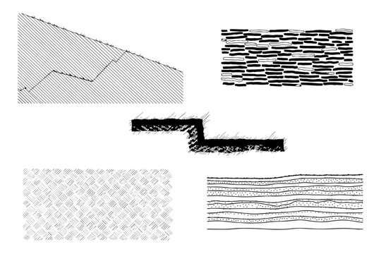 Soil Earth Hatch Pattern Vector Set for CAD Architectural Fill Design