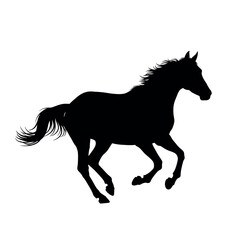 Fototapeta premium Running Horse Silhouette Vector - Galloping Mustang Icon