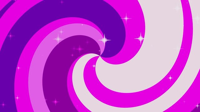 Vibrant purple and pink swirling patterns create a mesmerizing abstract design with sparkles.
