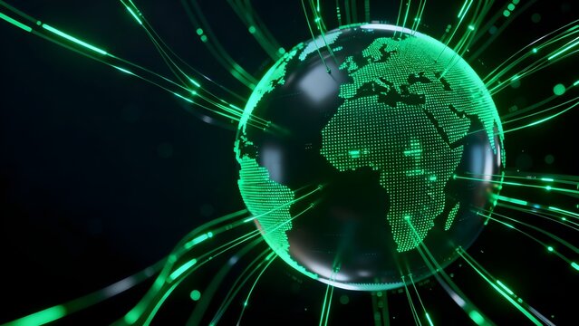 Digital globe with glowing connections
