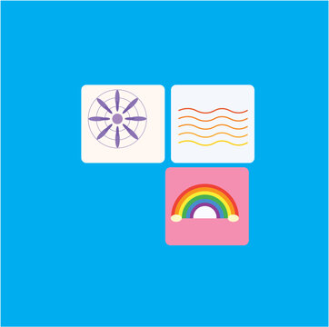 Three wave clipart designs