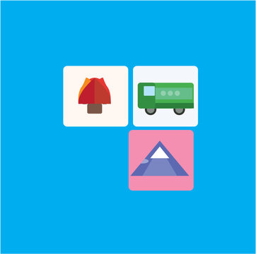Three cliparts vector design