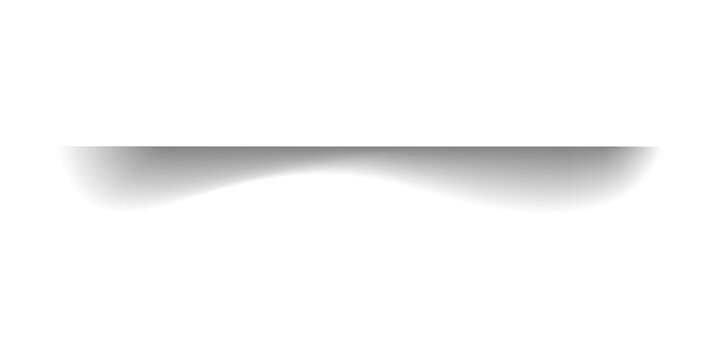  Soft grey wavy drop shadow isolated on transparent PNG. Realistic shadow effect for web banner mockup