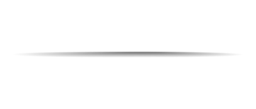 Soft grey divider shadow effect isolated on transparent background PNG for web and professional layout