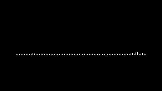 Abstract audio frequency waveform audio spectrum animation .audio waveform spectrum animation. spectrum form white video footage of audio visualizer on black  background.4k video