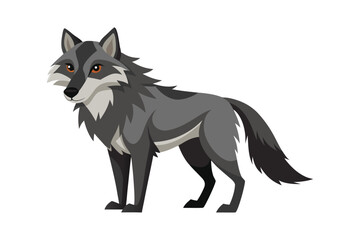 Fototapeta premium Minimalist geometric wolf icon for wild animal logo design.