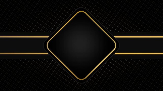 Black gold HUD background dots halftone, , dark tech layout. luxury technology videos, crypto intros, business promos, futuristic titles, and premium overlays