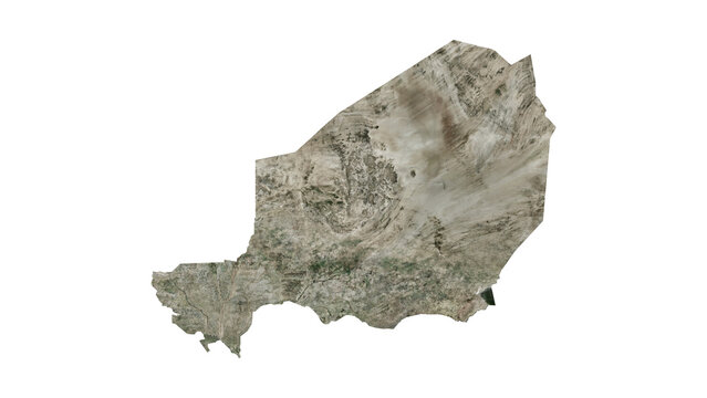 High Detailed NIGER Map PNG, Geographic Relief and Terrain Illustration of NIGER