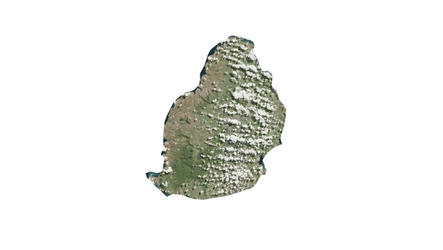 High Detailed MAURITIUS Map PNG, Geographic Relief and Terrain Illustration of MAURITIUS