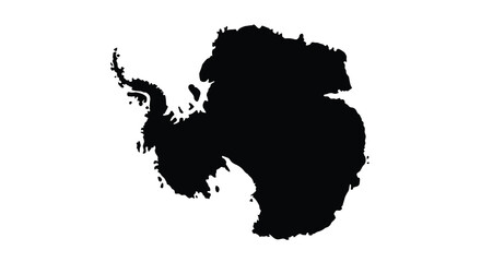 Antarctica silhouette map on white background © MahiAhmed