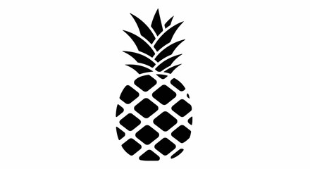 Obraz premium Black silhouette of a pineapple with a diamond pattern on its body