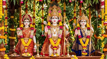 Fototapeta premium statue of krishna in isckon temple image