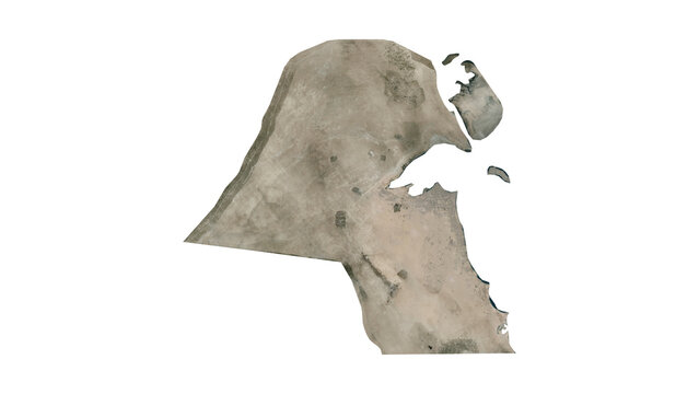 High Detailed KUWAIT Map PNG, Geographic Relief and Terrain Illustration of KUWAIT