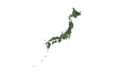 High Detailed JAPAN Map PNG, Geographic Relief and Terrain Illustration of JAPAN © Model it