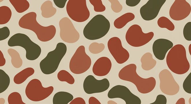 Seamless Camouflage Pattern with Earthy Tones for Versatile Designs.