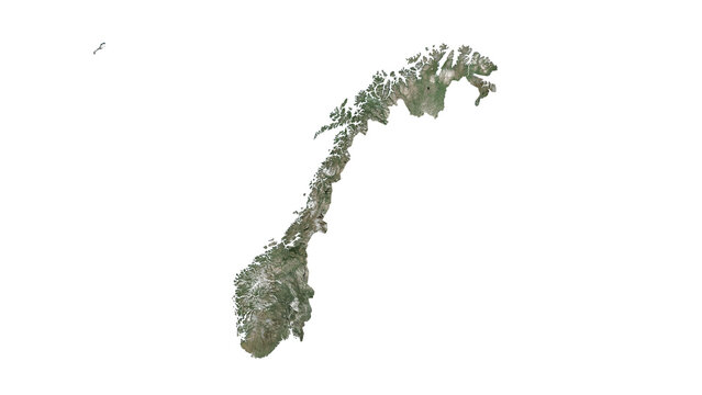 High Detailed NORWAY Map PNG, Geographic Relief and Terrain Illustration of NORWAY