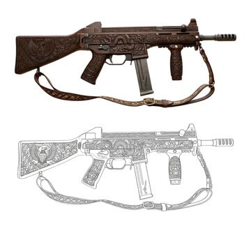 gun and bullets Submachine Gun (SMG)