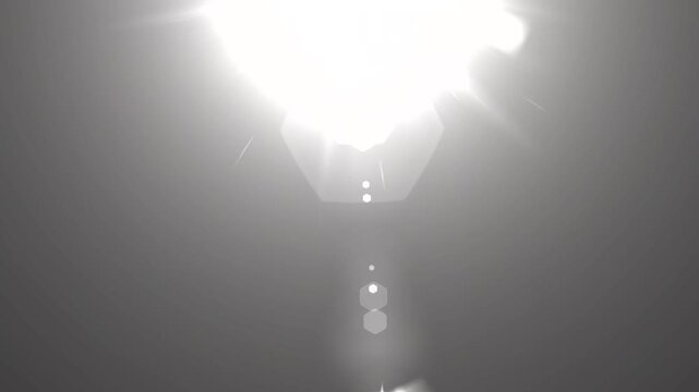 optical light ray loop animation on black screen. Sun rays view, sun spotlight glowing burst concept. optical light beams on black background. 