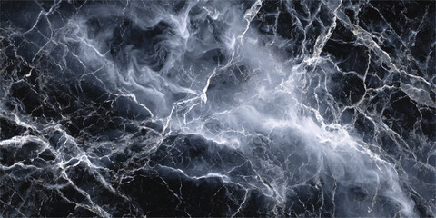Water flowing down over a dark black background textures into an electric blue lightning storm of powerful energy and nature © MDNUR