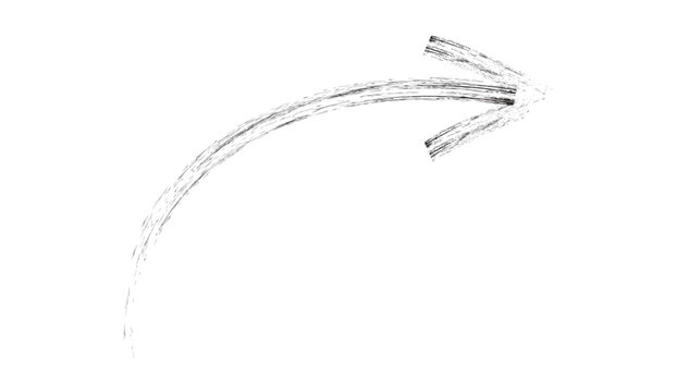 Grunge arrow vector. set of arrows black icons.  Hand drawn curved, straight and short arrows with crayon or pencil texture.