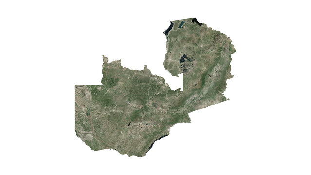 High Detailed ZAMBIA Map PNG, Geographic Relief and Terrain Illustration of ZAMBIA