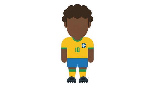 Brazilian football world cup player icon vector illustration for sports graphics and digital design