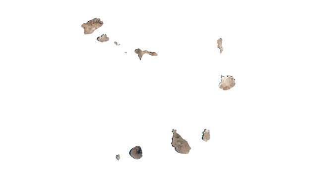 High Detailed CAPE VERDE Map PNG, Geographic Relief and Terrain Illustration of CAPE VERDE