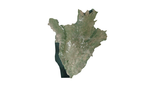 High Detailed BURUNDI Map PNG, Geographic Relief and Terrain Illustration of BURUNDI