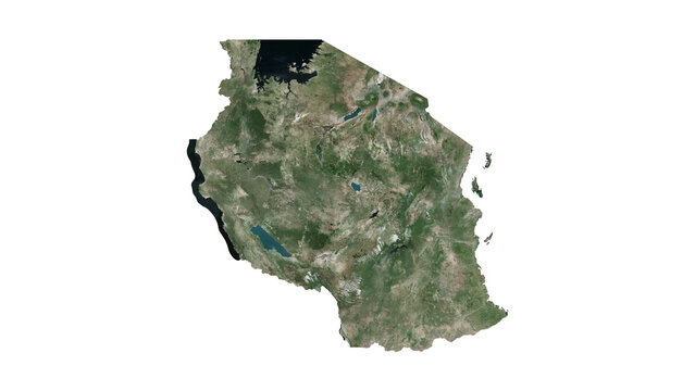 High Detailed TANZANIA Map PNG, Geographic Relief and Terrain Illustration of TANZANIA