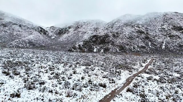 snowy mountain landscape in Mendoza Argentina