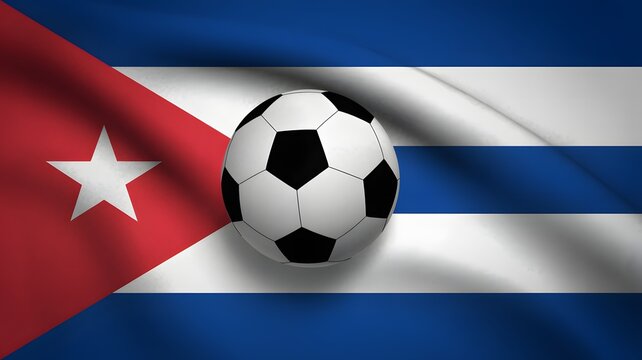 Cuba football world cup soccer flag background