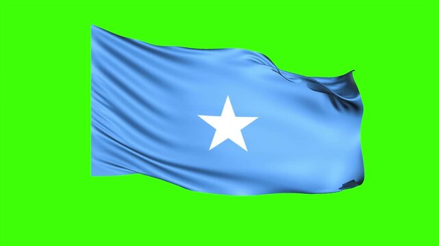 Looping SOMALIA Flag Animation on Green Screen, Waving SOMALIA Flag Isolated PNG Video