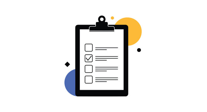 Checklist on a clipboard with a checkmark symbol representing task completion and organized productivity for business goals.