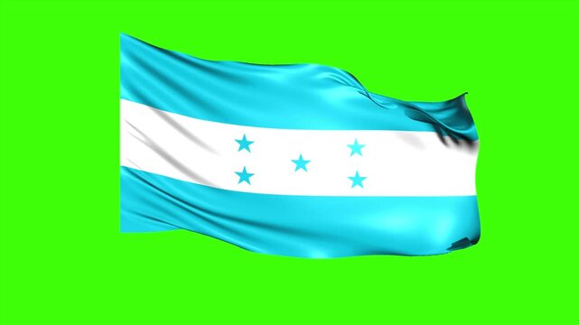 Looping HONDURAS Flag Animation on Green Screen, Waving HONDURAS Flag Isolated PNG Video