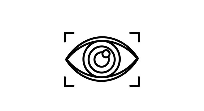 Eye scan icon, security and surveillance technology, biometric identification, abstract concept