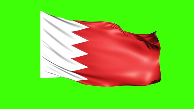 Looping BAHRAIN Flag Animation on Green Screen, Waving BAHRAIN Flag Isolated PNG Video