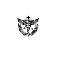 Fototapeta premium Medical Laurel Emblem Healthcare Silhouette Illustration
