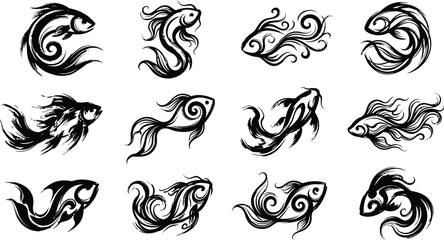 Black and white fish tattoo designs © MSTKASPIYA