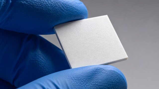 Fingers Holding White Alumina Substrate