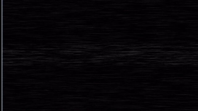 Vhs pause effect for video editing, showcasing black screen with glitch and white text. Ideal for retro or vintage themed content. 4K - Alpha Channel