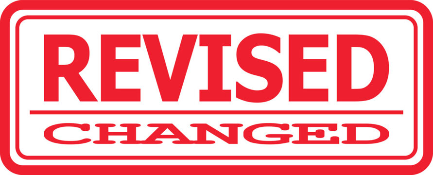 A revised changed stamp is shown on a document