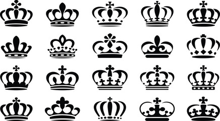 Premium Royalty Illustration Pack Crown, Tiara, and Regal Icon Bundle © LaifurRahman