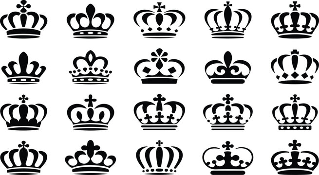 Premium Royalty Illustration Pack Crown, Tiara, and Regal Icon Bundle