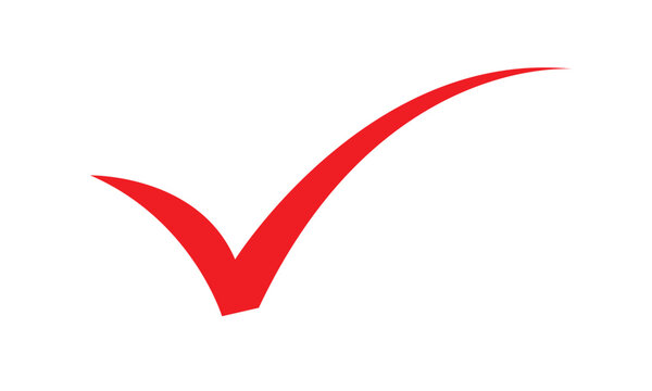 abstract simple red check mark design.