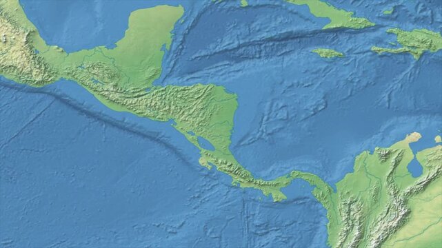 Cinematic Zoom from World Map to NICARAGUA Terrain Map, Earth Navigation Animation