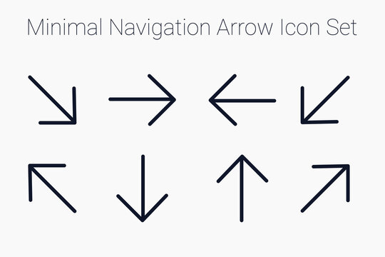 Minimal Dark Navigation Arrow Icon Set